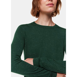 Whistles Dark Green Annie Sparkle Crew Neck